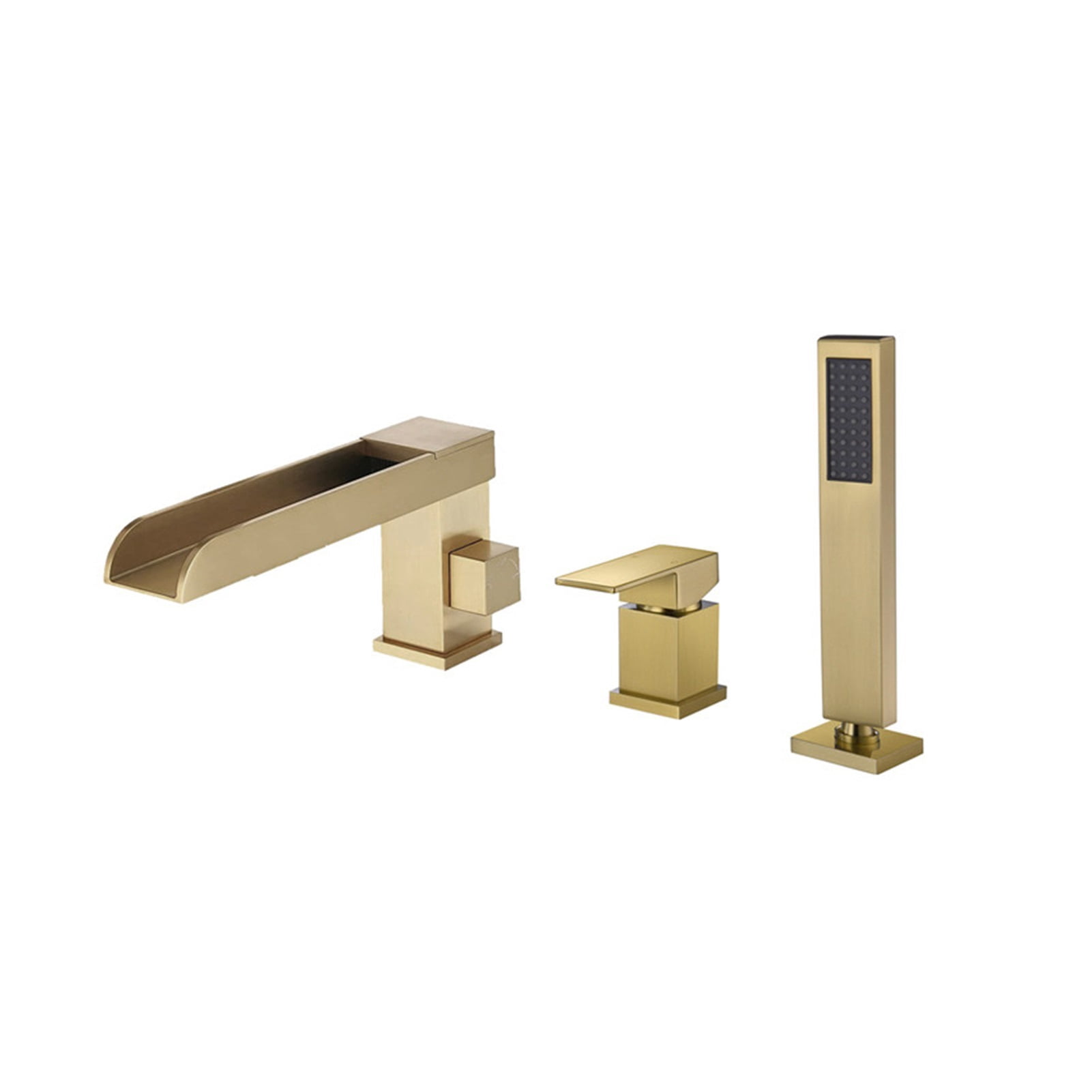 Bathtub Faucet Widespread Tub Sink Mixer Tap Brushed Gold/black Brass Bathroom Bath Shower Faucet with Hand shower Head