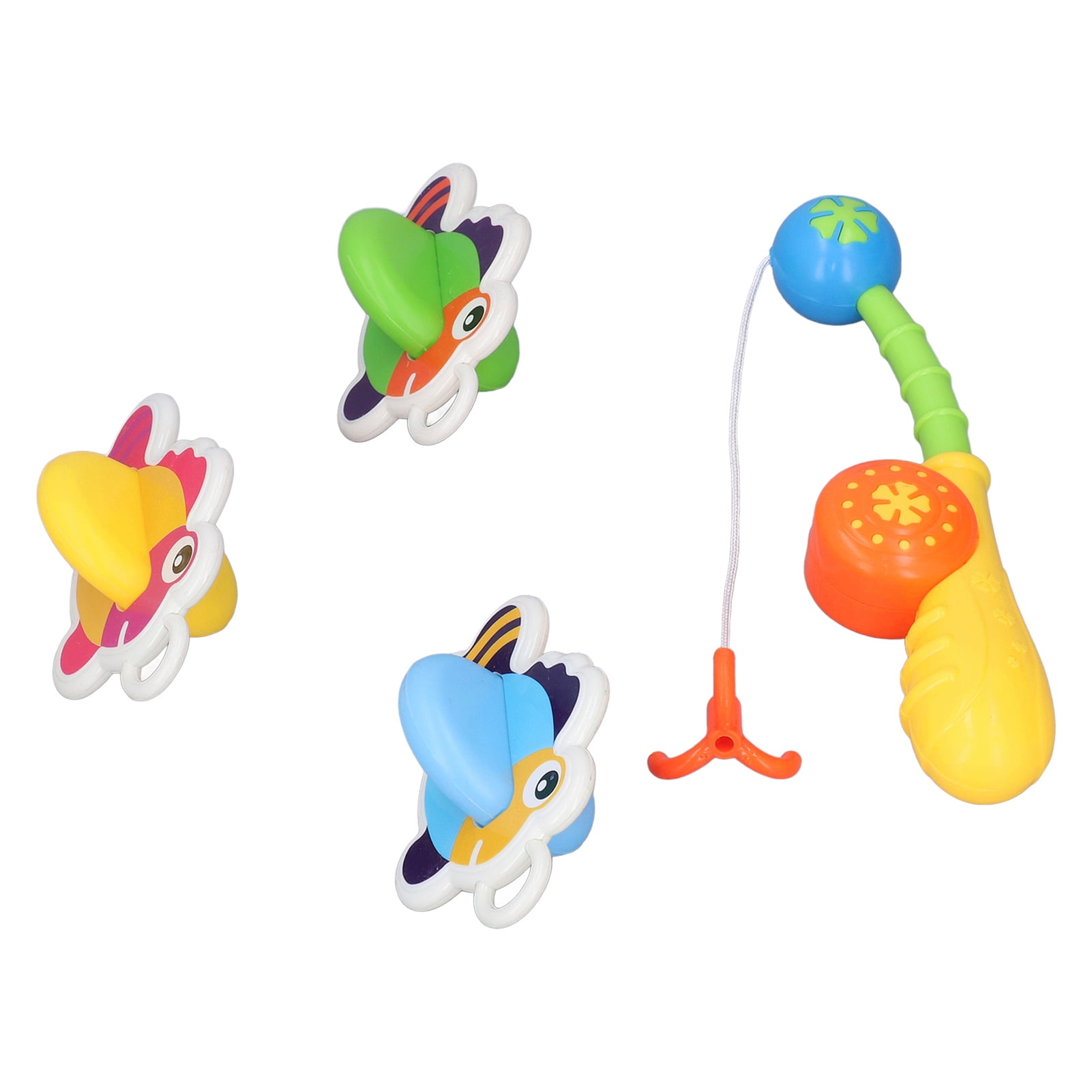 Bathtub Fishing Toy, Portable Colorful Bath Fishing Toy 4pcs ABS for Baby Children for Home Bathroom