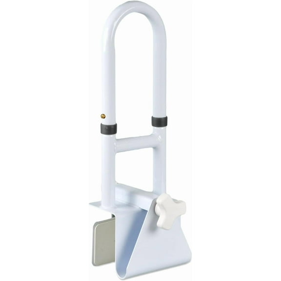 Bathtub Grab Bars for Seniors, Tub Handle Grab Bar for Elderly Bath Support, Bathtub Safety Rail, Assistance Bathtub Handle Clamp for Bathroom, 3.3"- 7" Width Adjustable, White