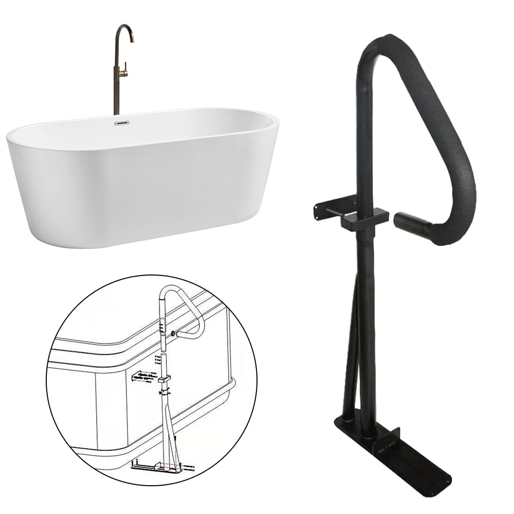 Bathtub Grab Bars Tub Handrail Height Adjustable Easy Installation 304