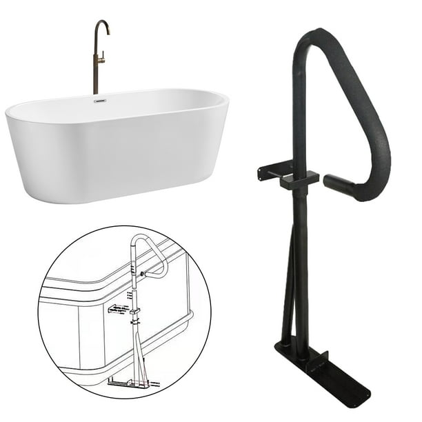 Bathtub Grab Bars Tub Handrail Height Adjustable Easy Installation 304