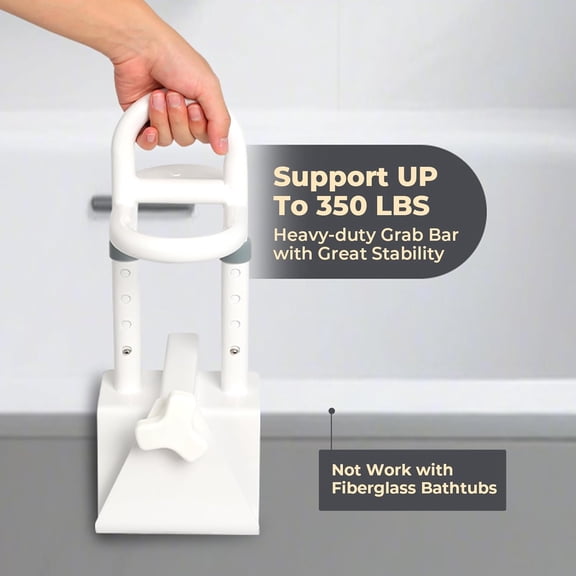 Bathtub Handles for Seniors: Triple Grip Bathtub Safety Rail Adjustable Bathroom Shower Grab Bar with Non-Slip Grip,Supports 350 lbs