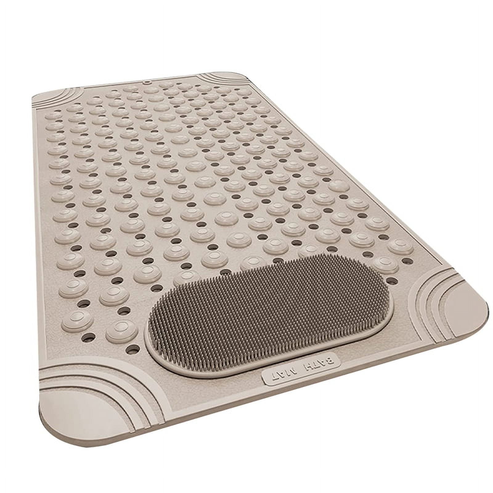 Bathtub Mat Non Rubber Shower Mat with Drain Holes Suction Cups, Quick