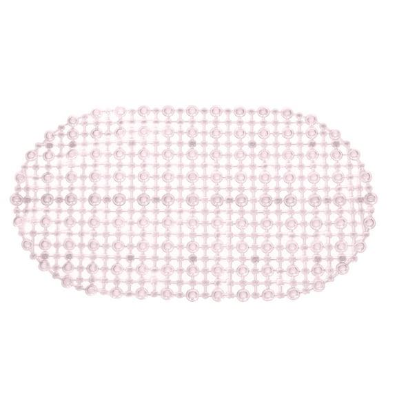 Bathtub Mat Non Slip, 24.02x13.78 Inch Long Bath Mat for Tub, Efficient Drainage Bathroom Shower Mat with Suction Cups, Bath Tub Mat, Soft on Feet and Easy to Clean, Pink