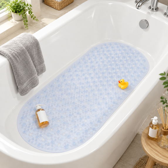 Bathtub Mat Non Slip 35x16 Inch Bubble Oval Bath Tub For Bathroomhine ...