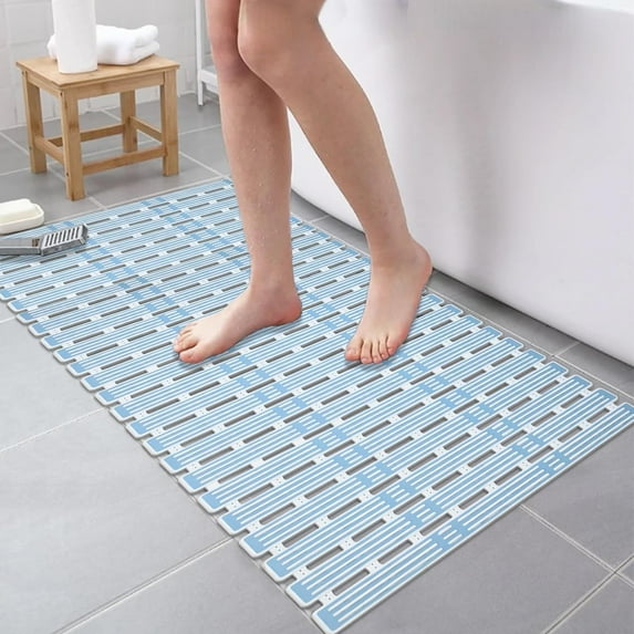 Bathtub Mat Non Slip 90x40cm - Extra Large Shower Mats for Inside Shower with Suction Cups, Anti Mould Rubber Bath Mat for Bathroom, Machine Washable