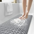 thumbnail image 1 of Bathtub Mat Non Slip Bath Mat for Tub Shower Mat Dinosam Bath Tub Mat 16 x 35 Extra Long Rubber Bath Mat, Suction Cups, Drain Holes, Machine Washable Bathroom Mat,Gray, 1 of 9