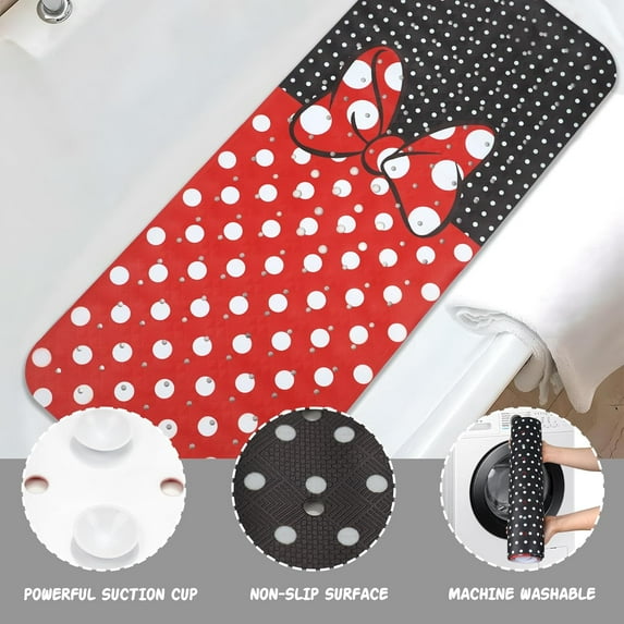 Bathtub Mat Non Slip Shower Mat Extra Long Anti Slip Bath Mats for tub Mat with Suction Cups and Drain Holes