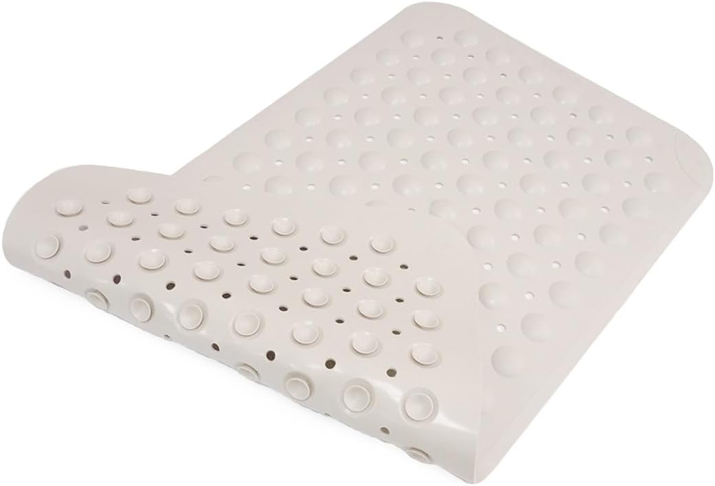 Non-Slip Bath Mat With Suction Cups – Grey Slat Tub Mat With Drainage Holes For Shower & Bathtub - View #10