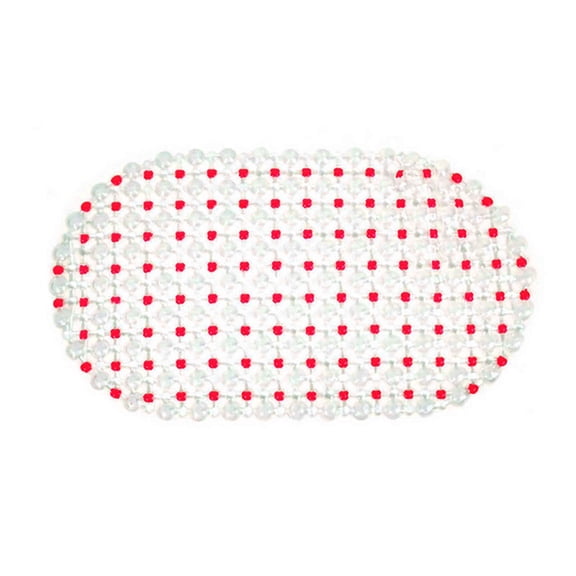 Bath Tub Shower Mat Non Slip, Bathtub Floor Liner Mats for Inside Shower Bathroom, Suction Cups And Drain Holes for Feet Scrubbing, Machine Washable, Soft on Feet, 224-Hole , Redciozy