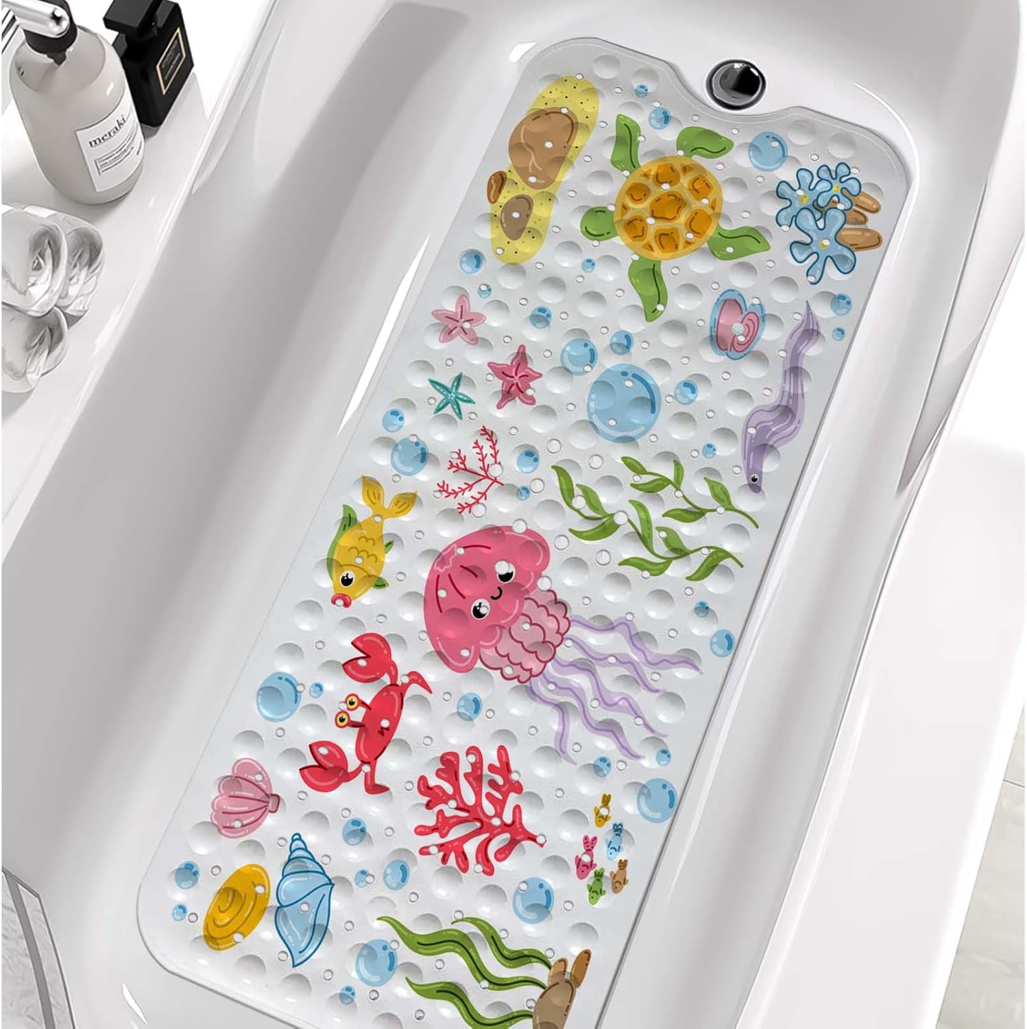 Bathtub Mats for Kids, Cartoon Bath Mats for Bathroom Non Slip, Large ...