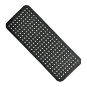 Bathtub Mats for Shower Tub, Extra Long Non-Slip 35x16 inch Bath Mat with Drain Holes and Suction Cups, BathMat for Bathroom with Machine Washable (Black)