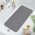 thumbnail image 1 of GPED Bathtub Mats for Shower Tub, Non Slip 27.6 x 15 Inch Bath Mat with Drain Holes and Suction Cups, Machine Washable BathMat for Bathtub Floor Liner Mats with Suction Cups and Drain Holes, Gray, 1 of 6