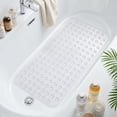 thumbnail image 1 of GPED Bathtub Mats for Shower Tub, Non Slip 27.6 x 15 Inch Bath Mat with Drain Holes and Suction Cups, Machine Washable BathMat for Bathtub Floor Liner Mats with Suction Cups and Drain Holes, Clear, 1 of 6