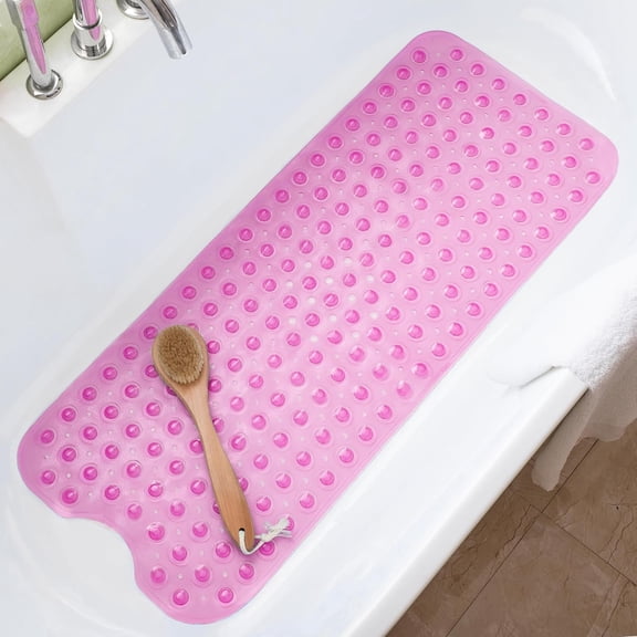Bathtub Mats for Shower Tub Non-Slip Bath Mat 39 x 16 Inch Extra Long Shower Mat, Bath Tub Mat for Bathroom with Machine Washable, for (Clear Hot )