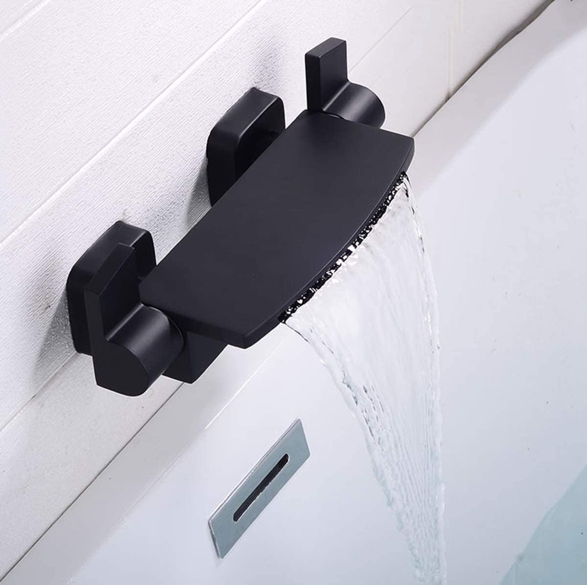 Bathtub Mixer Black Waterfall Wall Mounted Bathtub Faucet Wall Mounted For Bathroom Bath Faucet ...