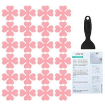 Uxcell Bathtub Non Slip Stickers Safety Shower Floor Anti Slip Stickers with Adhesive Decals Scraper for Bath Tub Shower Pink