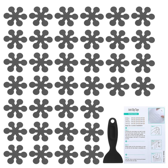 Uxcell Bathtub Non Slip Stickers Safety Shower Floor Anti Slip Stickers with Adhesive Decals Scraper for Bath Tub Shower Gray