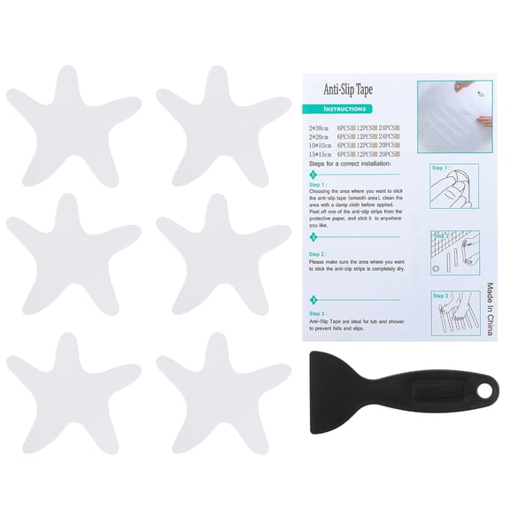 Uxcell Bathtub Non Slip Stickers Safety Shower Floor Anti Slip Stickers with Adhesive Decals Scraper for Bath Tub Shower Clear