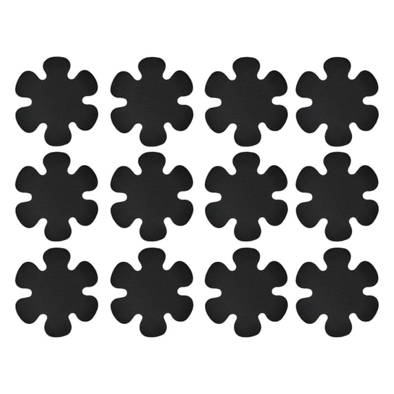 Bathtub Non-Slip Stickers for Tub & Shower Floor, Strong Anti-Slip Shower Stickers for Families, Adults & Seniors, Durable Safety Shower Treads Adhesive Appliques for Bathroom, 12Pcs(Black,3x3")