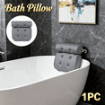 thumbnail image 1 of Bathtub Pillow with Contoured Head Neck and Back Support, 4D Ventilated Mesh Cover, Strong Suction Cups, Fast Drying Bath Spa Pillow for Soaking Tub Comfort, 1 of 11