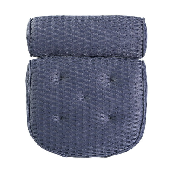 Bathtub Pillow, Furenl Tomight Bath Pillow Bathtub Pillow with 4D Air Mesh Holes with 7 Suction Cups Bathtub Pillow with 4D Air Mesh Holes, Grey