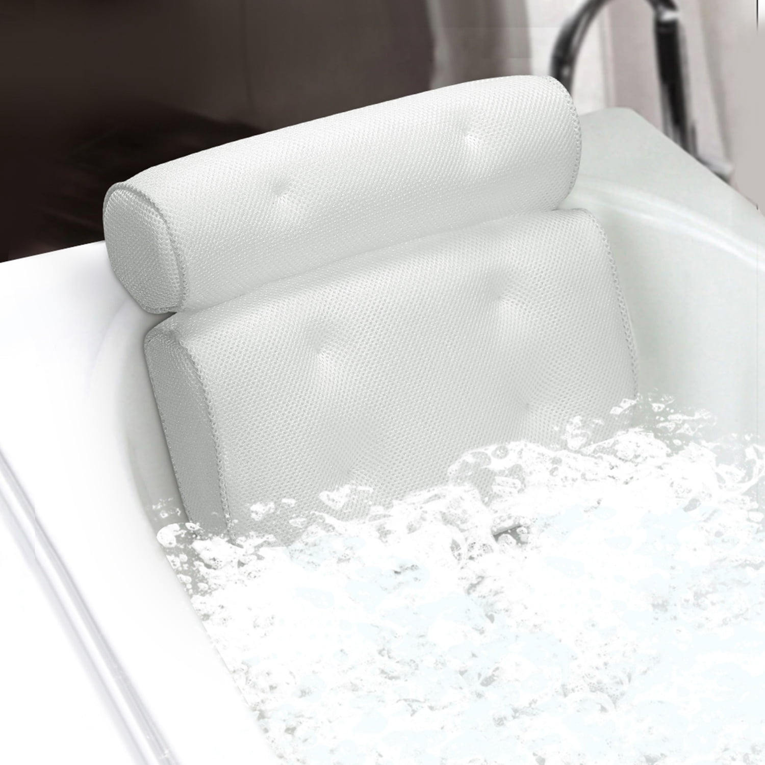 iMountek Bath Pillows for Tub Neck and Back Support, Spa Pillows with 6 Non Slip Suction Cups ...