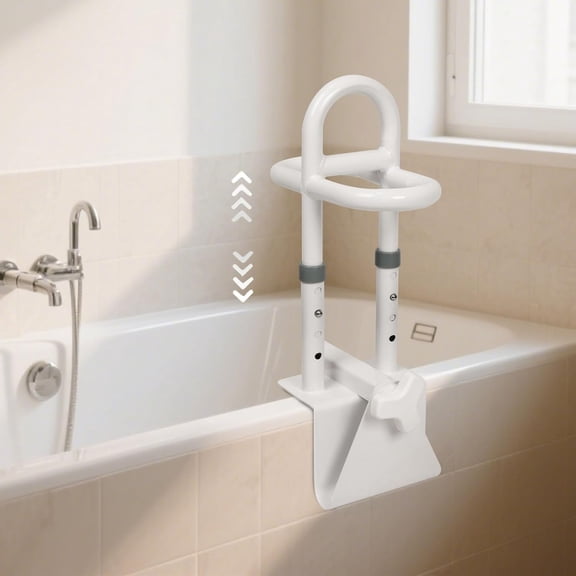 Bathtub Safety Rail, Height Adjustable Shower Bathtub Grab Bars for Seniors, Innovative Triple Grip Bathtub Handles for Seniors, Waterproof Frame, 300 LBS Weight