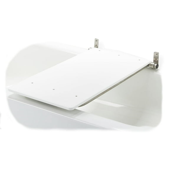 Bathtub Seat for Seniors & Adults - Folding Wall Mount Bench / ADA Bathroom Safety Assist / 304 Stainless Steel / HDP High-Density Polymer / 32" x 15"