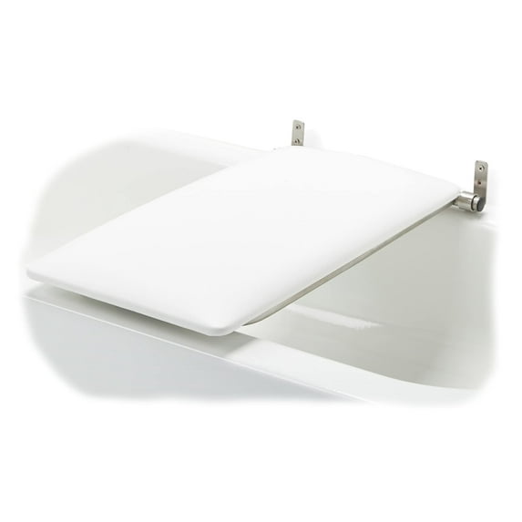 Bathtub Seat for Seniors & Adults - Padded / Folding Wall Mount Bench / Bathroom Safety Assist / 304 Stainless Steel / Marine Grade Vinyl / 32" x 15"