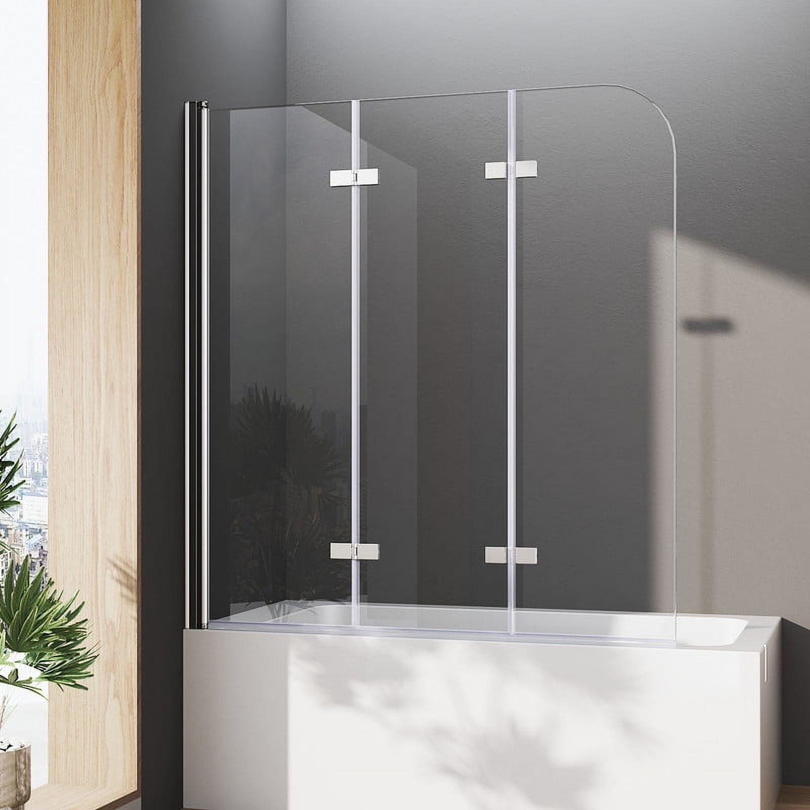 Bathtub Shower Door, Semi-Frameless Bypass 48\, image size:1600x1600