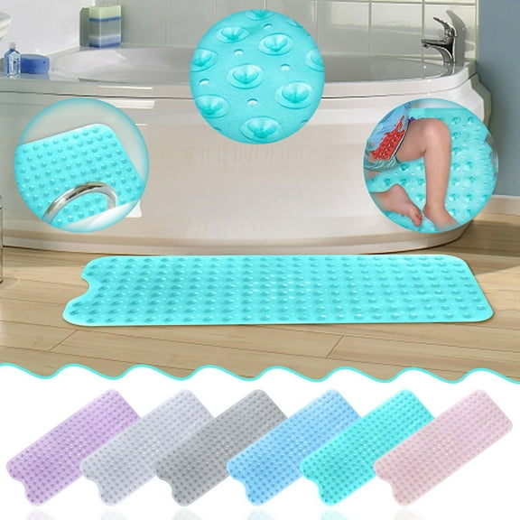 Bathtub Shower Mat Extra Long Non Slip Bath Mats | 39.4 x 15.7 Inch Bathroom Mat w/ 300 Suction Cups | Pebble Massage Surface | Machine Washable Soft Oversized Floor Mat | 1 Pack