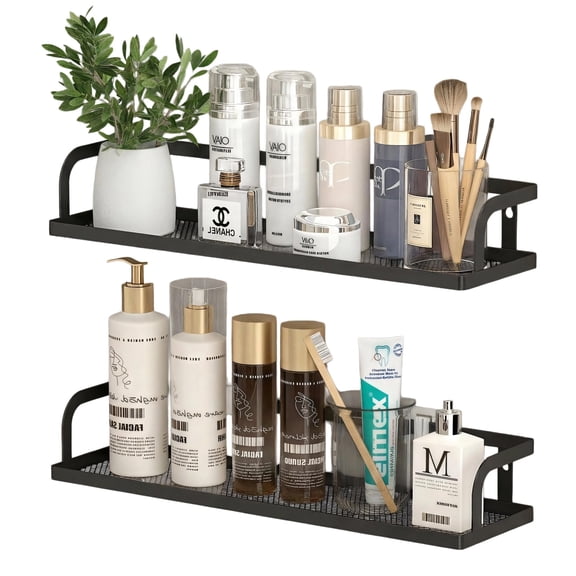 Bathtub & Shower Organizer Matte Black U-shape Easy Access (16.5" Extra Long)