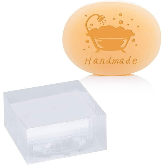 Bathtub Soap Stamps Clear Acrylic Stamp Embossing DIY Chapter Imprint Molds Supplies Handmade Gift Soap Chapter Handmade Mode Imprint Stamp Square for Art Craft Cookie Clay Pottery Biscuits