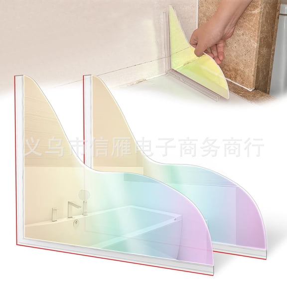 Bathroom Sink Corner Splash Guard, Bathtub Water Spill Protector, Washbasin Tub Corner Shield to Prevent Splashing