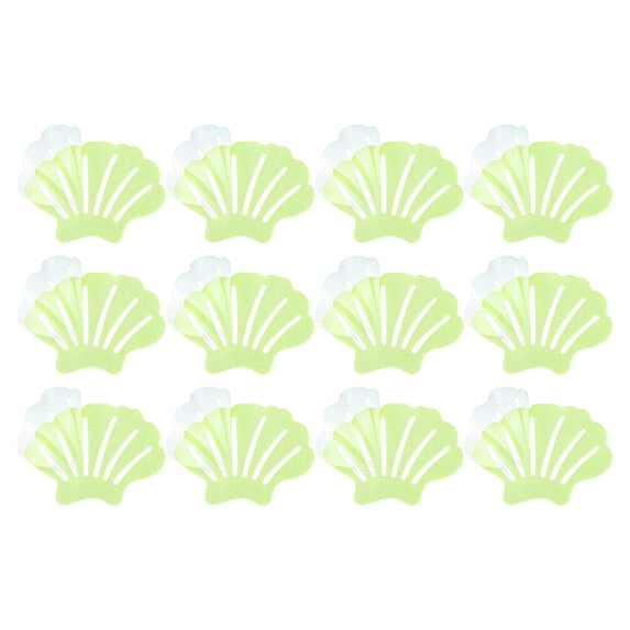 Bathtub Stickers, Shell Shaped Shower Treads, 12 Pcs Non Slip Safety Pads, Self Adhesive Anti Skid Bath Decals, Waterproof Textured Floor Stickers for Bathtub Shower Floor Bathroom, Glow-in-the-Dark