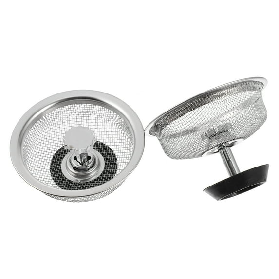 HOMEMAXS 2pcs Stainless Steel Sink Strainer Kitchen Stopper Mesh Drain Filter