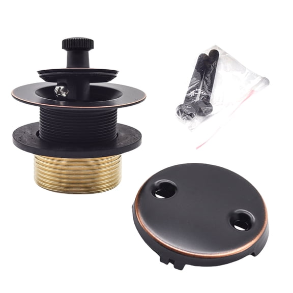 Bathtub Tub Drain Conversion Kits Assembly Tub Drain Stopper with 2-Hole Overflows Faceplate Bathroom Tub Drain Part