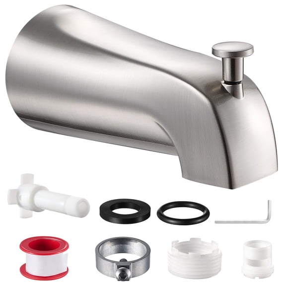 Bathtub Tub Spout With Diverter Brushed Nickel Bathroom Faucet Replacement