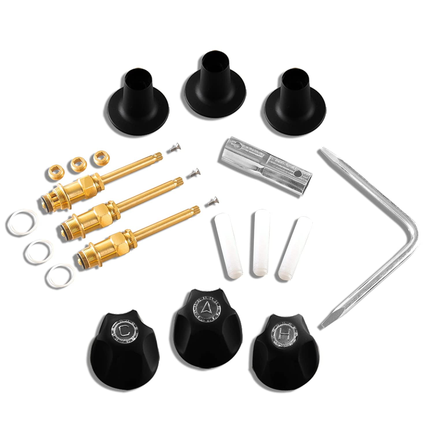 Bathtub and Shower 3 Handle Tub Trim Set for Price Pfister Faucets, Matte Black