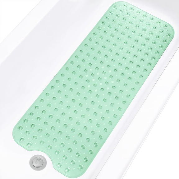Bathtub and Shower Mats, Extra Long Non-Slip Bath Mat 39 x 16 Inch, Machine Washable Bath Tub Mat with Suction Cups & Drain Holes for Bathroom