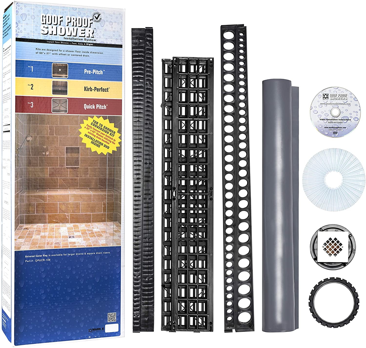 Bathtub to Shower Conversion Kit Liner & Drain SSCK701D ULTRA GOOF