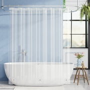 Bathway Clear Shower Curtain Liner, 72"W x 72"L Waterproof PEVA Plastic Shower Liner for Bathroom with Magnets and Rustproof Metal Grommets, Mold & Mildew-Resistant