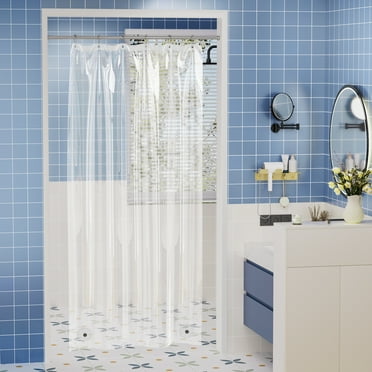 Bathway Clear Stall Shower Curtain Liner, 36"W x 72"L Waterproof PEVA Plastic Shower Curtain Liner for Bathroom with Magnets, Mold & Mildew-Resistant