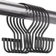 thumbnail image 1 of Bathway Shower Curtain Hooks Black Shower Curtain Rings, Simple Double Hook Shower Curtain Hooks Rust Proof, Smooth Sturdy Metal Shower Hooks for Shower Curtain Rod, 12Pcs Shower Rod Hooks, 1 of 7