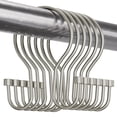 thumbnail image 1 of Bathway Shower Curtain Hooks Matte Nickel Shower Curtain Rings with Cylindrical Design, 12Pcs Metal Shower Curtain Hooks Rust Proof, Smooth Glide Double Shower Hooks Rings for Shower Curtain, 1 of 7