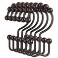 thumbnail image 1 of Bathway Shower Curtain Rings, Rust-Resistant Metal Double Shower Hooks for Curtain Rolling Shower Curtain Hooks Rings Shower Rings for Bathroom Shower Curtain Rod, Bronze, Set of 12 Rings, 1 of 7