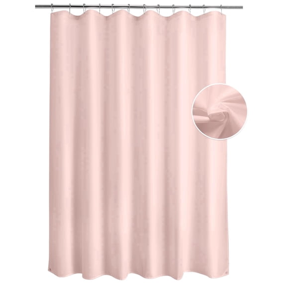 Bathway Waterproof Shower Curtain Liner Fabric, Blush Pink Shower Curtain Liner with Magnets, Cloth Shower Liner Soft, Lightweight, Machine Washable, 70 x 72 Inches