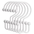 thumbnail image 1 of Bathway White Shower Curtain Hooks, 12PCS Minimalist Simple Double Shower Curtain Rings, Rust-Resistant Metal Shower Hooks Shower Curtain Hangers, Shower Rings for Bathroom Shower Rods Curtains, 1 of 7