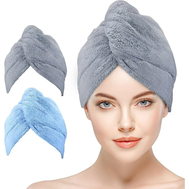 Bathwe Hair Towel Wrap for Women 2 Pack, Ultra Absorbent Twist Hair